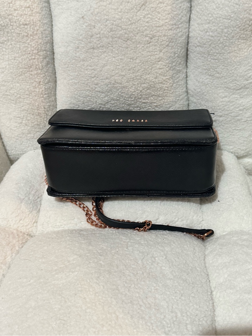 Ted Baker Black Crossbody with Rose Gold Chain Strap - Picture 5 of 11